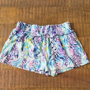 Lilly Pulitzer girls seahorse casual shorts blue purple, girls size 6-7